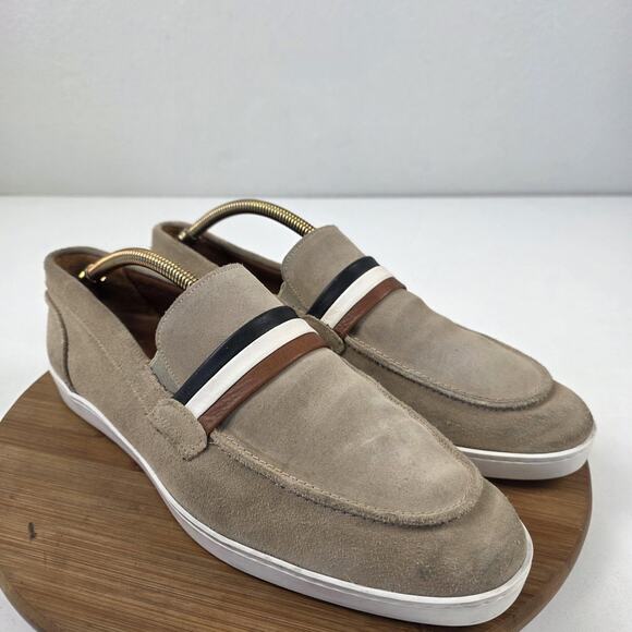 Allen Edmonds Shoes Mens Size 10.5 E Tan Suede Randolph Loafers Slip On Stripe - Picture 8 of 16